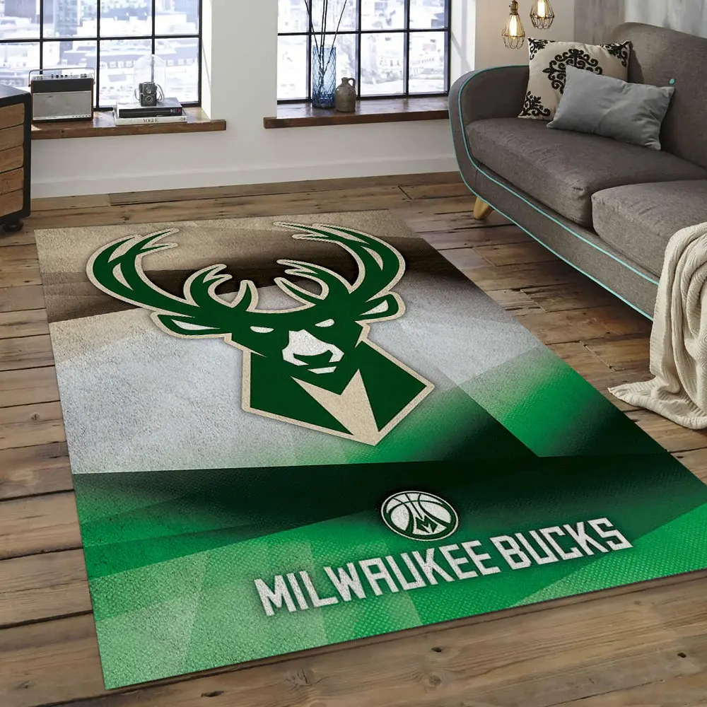 Milwaukee Bucks Area Rug, NBA Floor Decor, Non-Slip for Basketball Fans 2891016