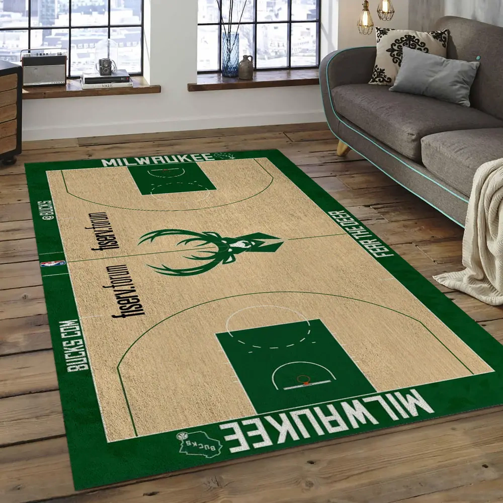 Milwaukee Bucks Area Rug, NBA Floor Decor, Non-Slip for Basketball Fans 2891000