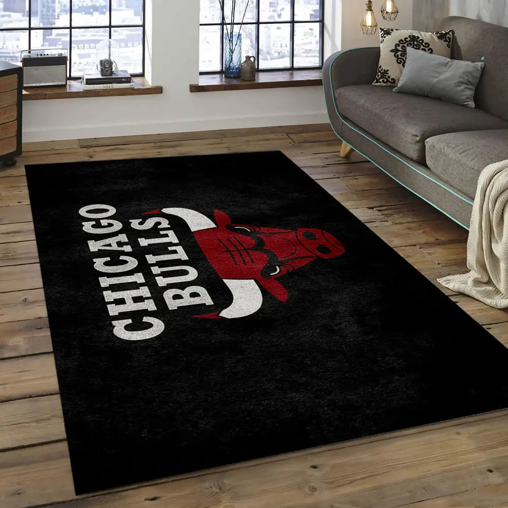 Chicago Bulls Area Rug, NBA Floor Decor, Non-Slip for Basketball Fans 289739