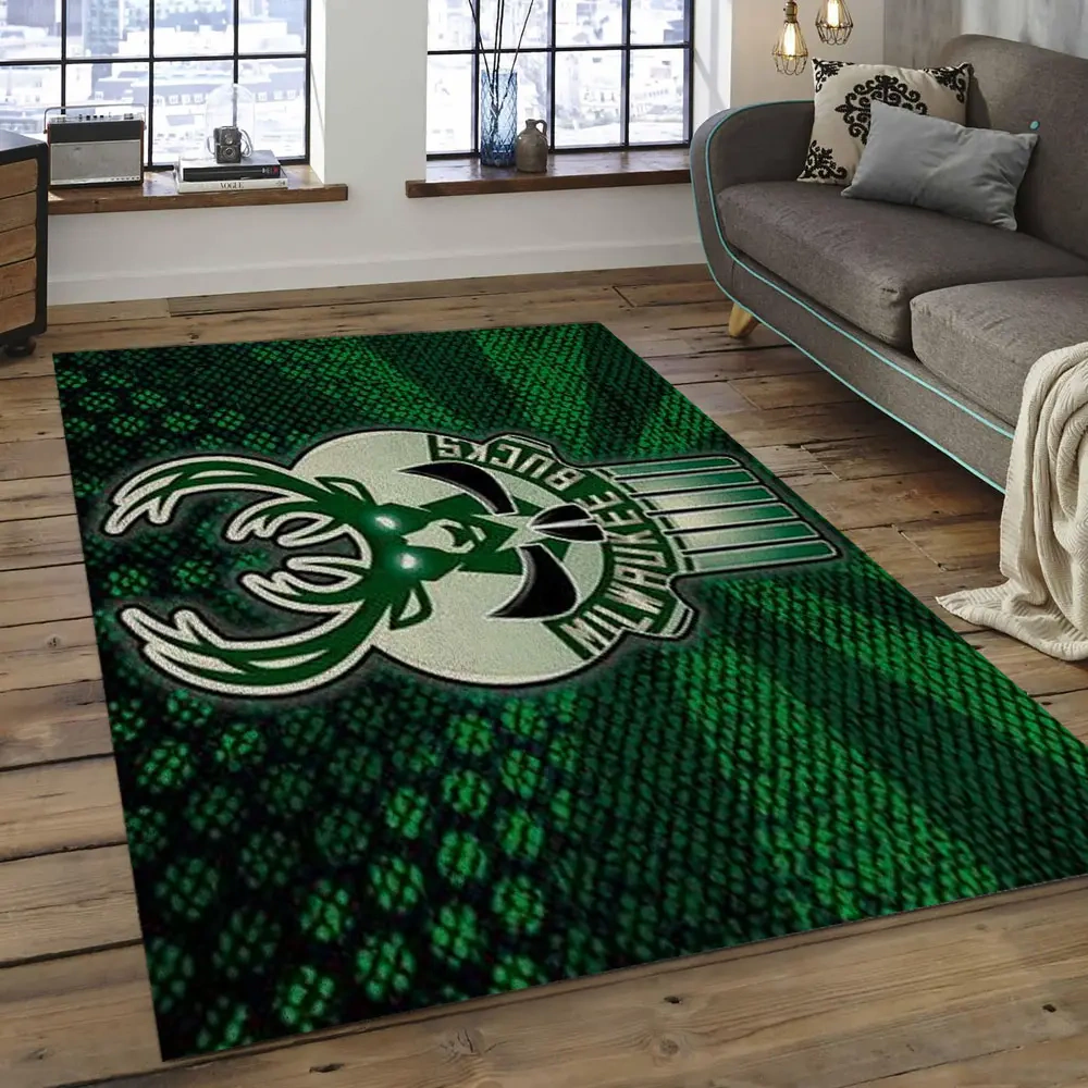 Milwaukee Bucks Area Rug, NBA Floor Decor, Non-Slip for Basketball Fans 2891007