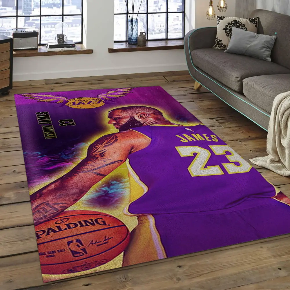 Los Angeles Lakers Area Rug, NBA Floor Decor, Non-Slip for Basketball Fans 289921
