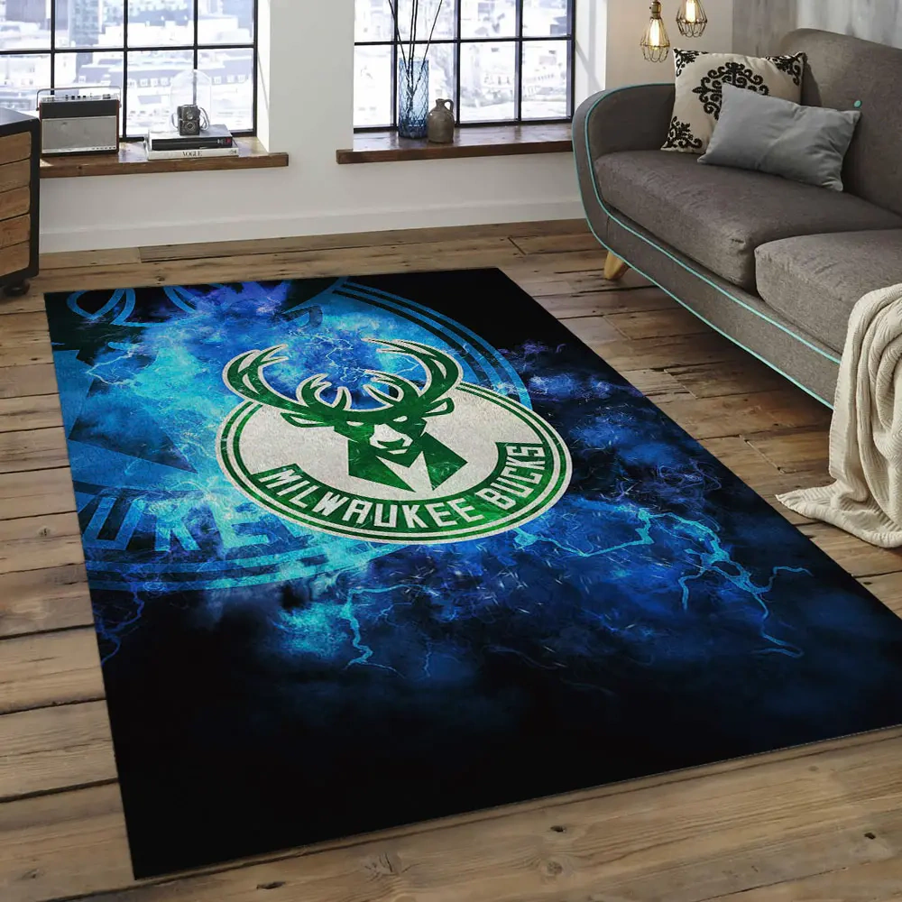 Milwaukee Bucks Area Rug, NBA Floor Decor, Non-Slip for Basketball Fans 2891004
