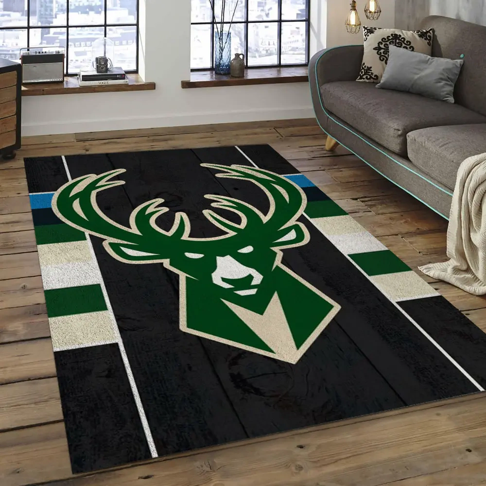 Milwaukee Bucks Area Rug, NBA Floor Decor, Non-Slip for Basketball Fans 2891011