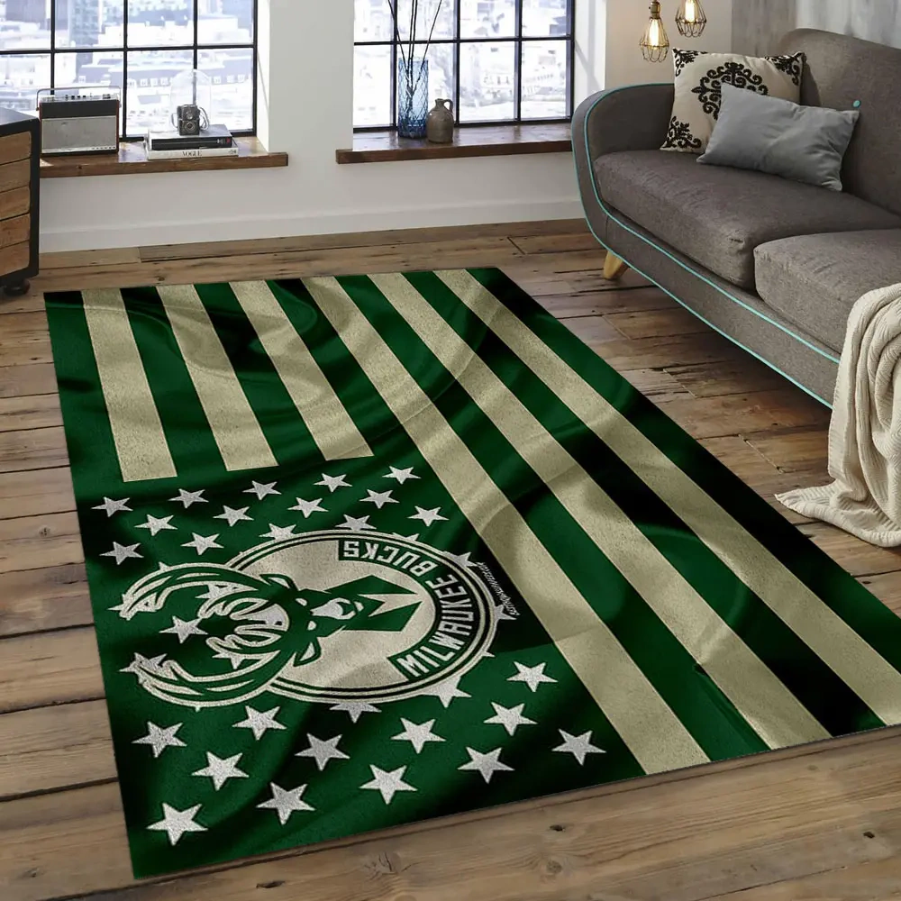 Milwaukee Bucks Area Rug, NBA Floor Decor, Non-Slip for Basketball Fans 2891019
