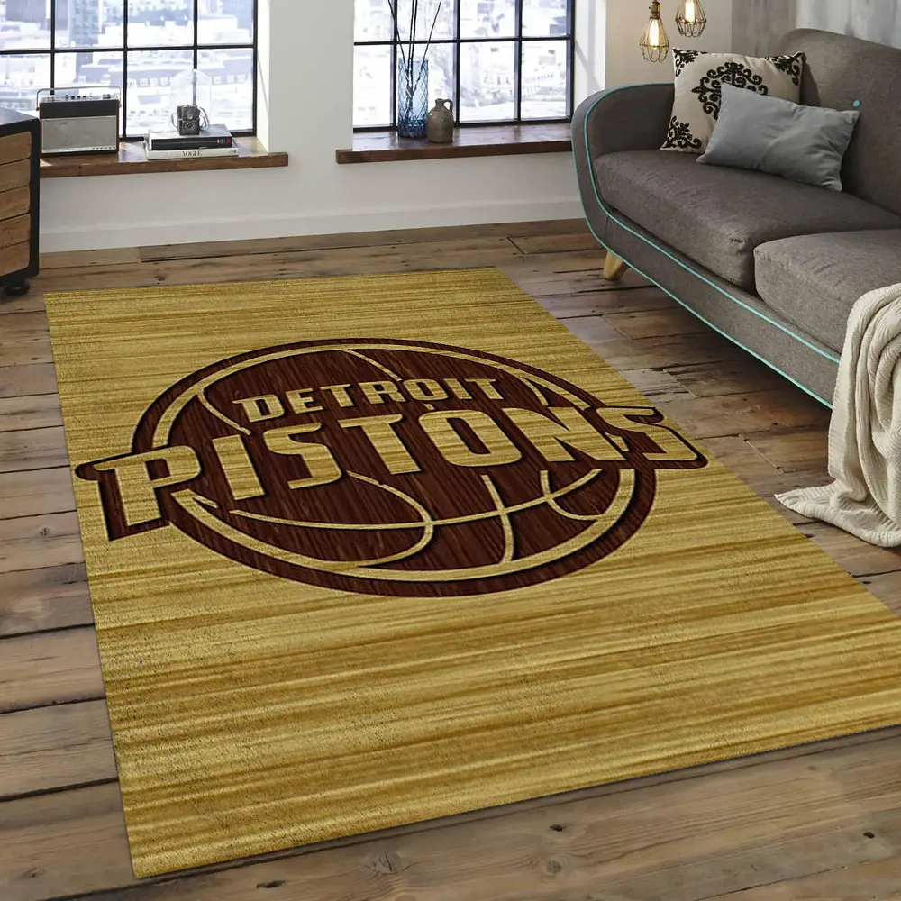 Detroit Pistons Area Rug, NBA Floor Decor, Non-Slip for Basketball Fans 289983