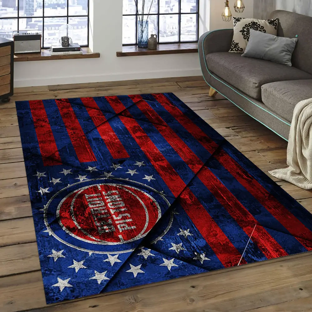 Detroit Pistons Area Rug, NBA Floor Decor, Non-Slip for Basketball Fans 289987