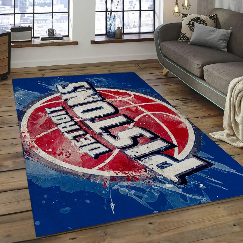 Detroit Pistons Area Rug, NBA Floor Decor, Non-Slip for Basketball Fans 289989