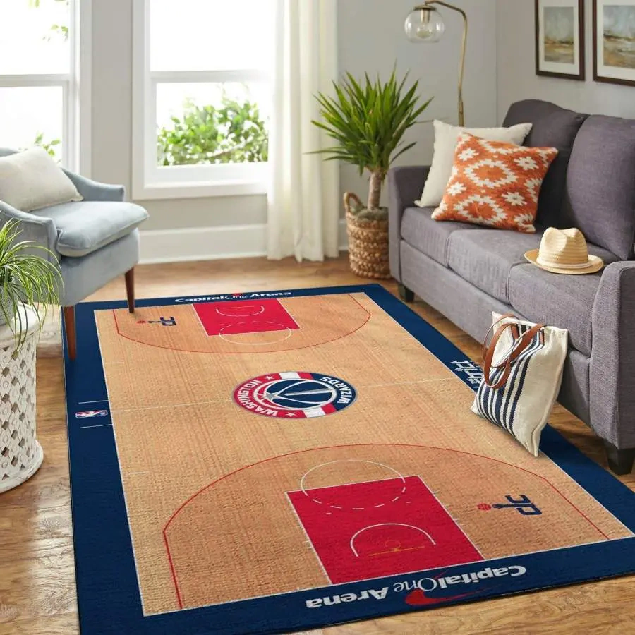 Washington Wizards Area Rug, NBA Floor Decor, Non-Slip for Basketball Fans 2891137