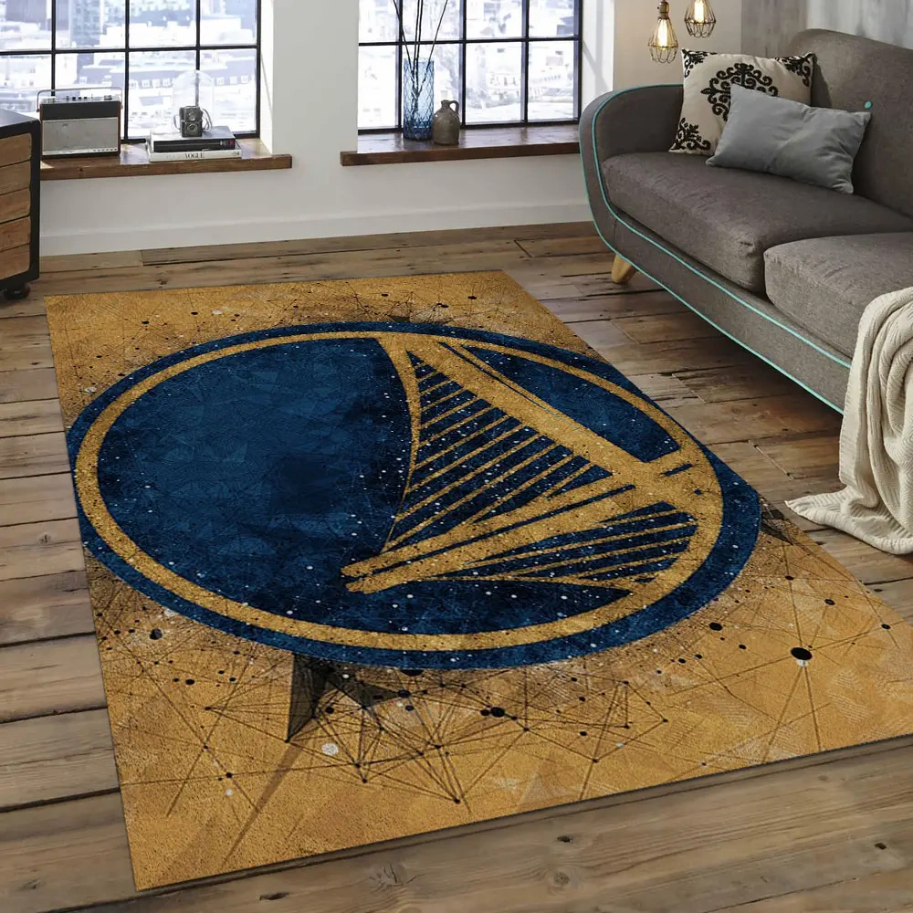 Golden State Warriors Area Rug, NBA Floor Decor, Non-Slip for Basketball Fans 289881