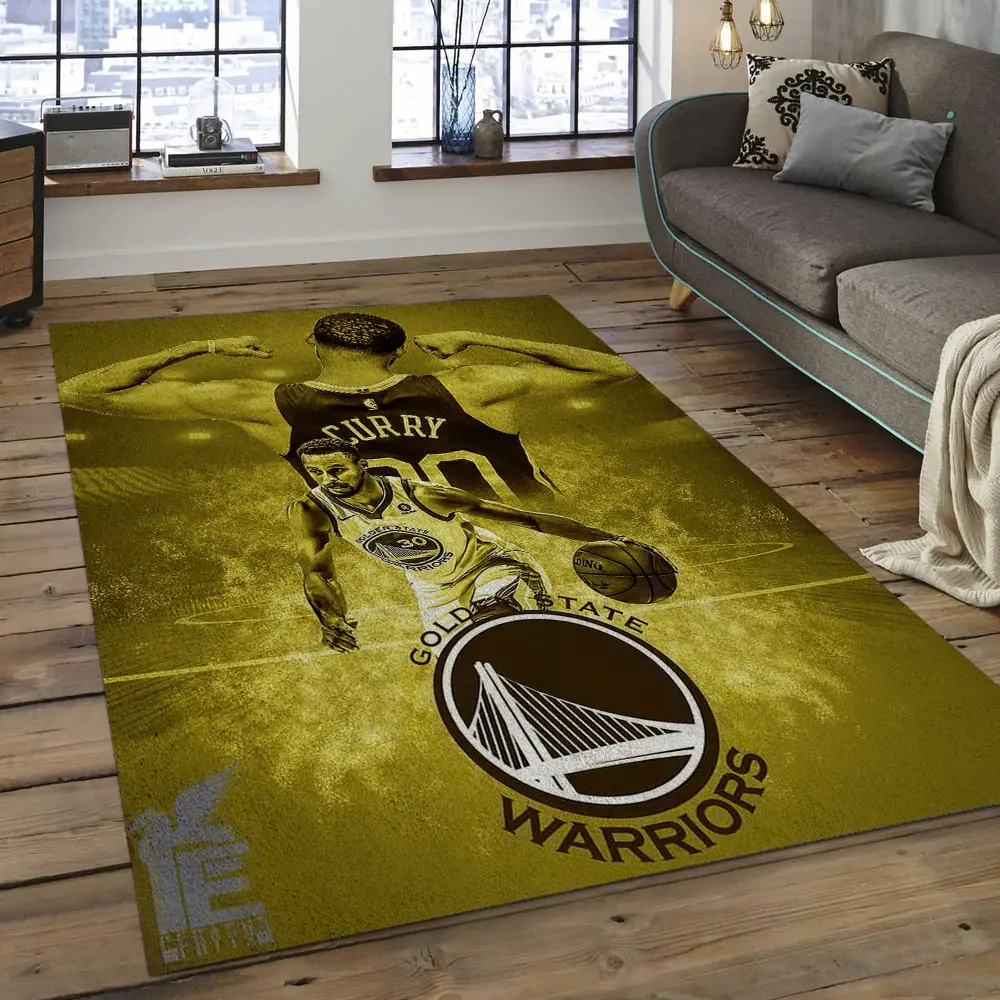 Golden State Warriors Area Rug, NBA Floor Decor, Non-Slip for Basketball Fans 289859