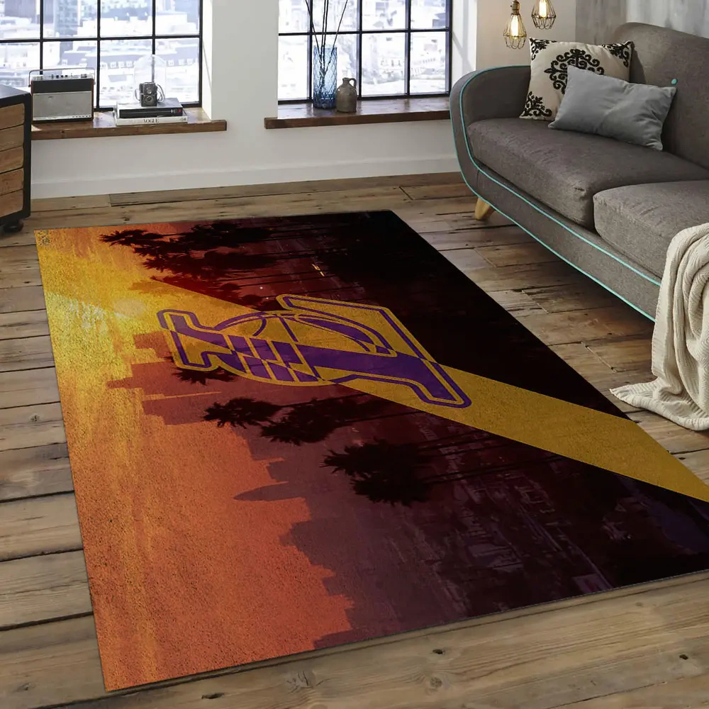 Los Angeles Lakers Area Rug, NBA Floor Decor, Non-Slip for Basketball Fans 289925