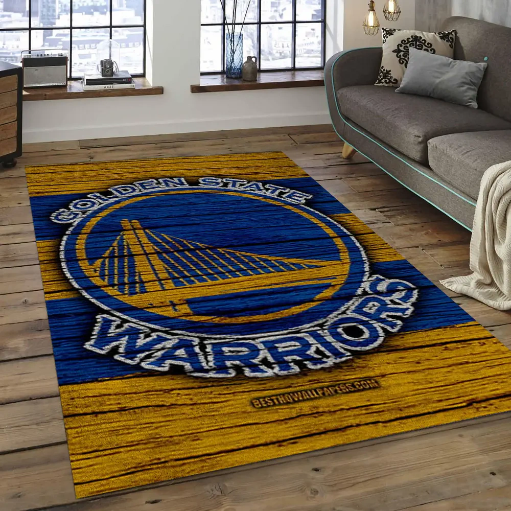 Golden State Warriors Area Rug, NBA Floor Decor, Non-Slip for Basketball Fans 289871