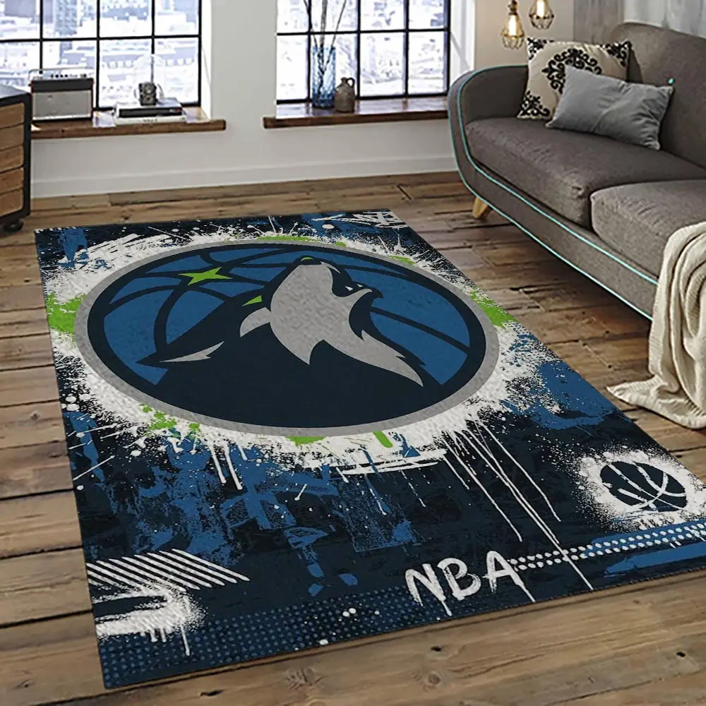 Minnesota Timberwolves Area Rug, NBA Floor Decor, Non-Slip for Basketball Fans 289220