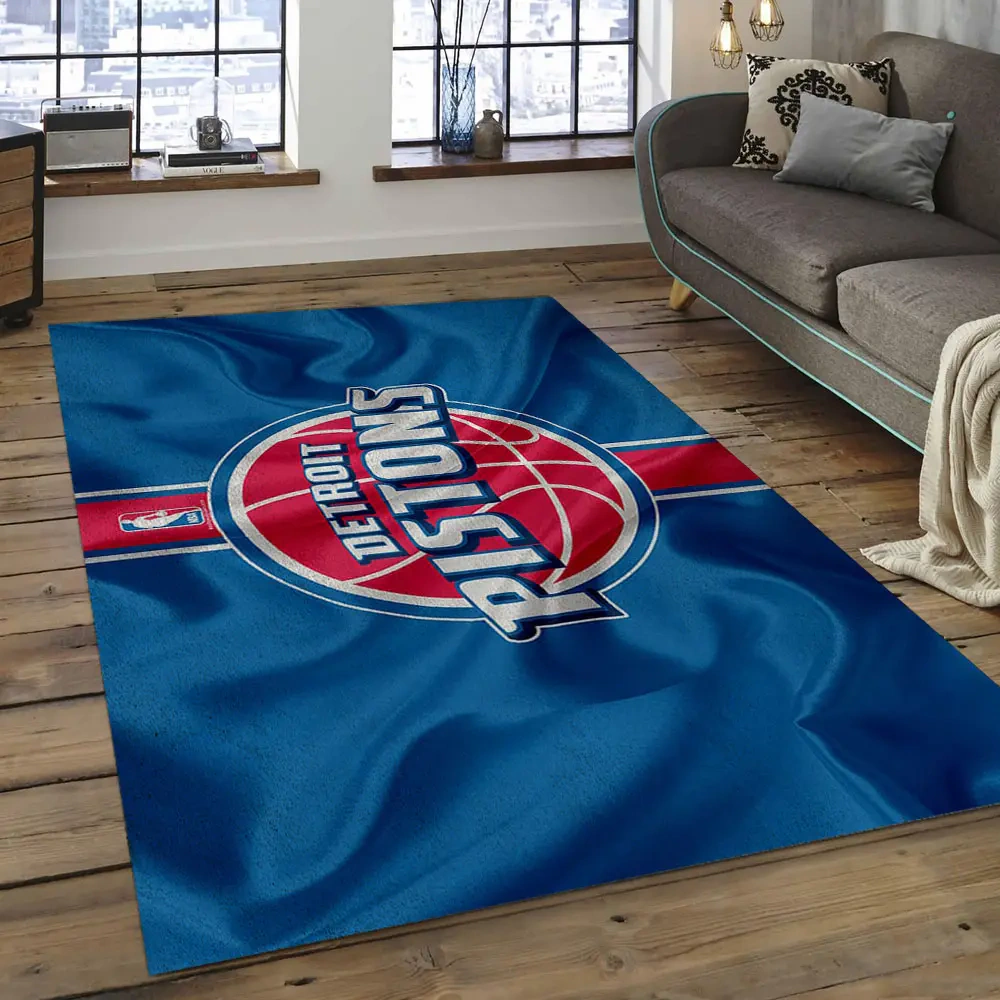 Detroit Pistons Area Rug, NBA Floor Decor, Non-Slip for Basketball Fans 289992