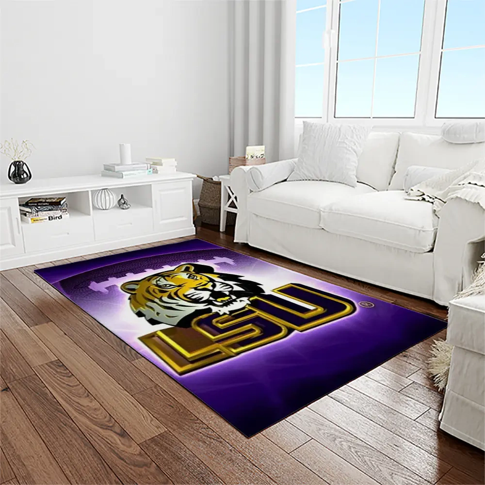 LSU Tigers Rug, NCAA Team Rectangular Living Room Area Rug, Gift for Sports Fans 1310150988