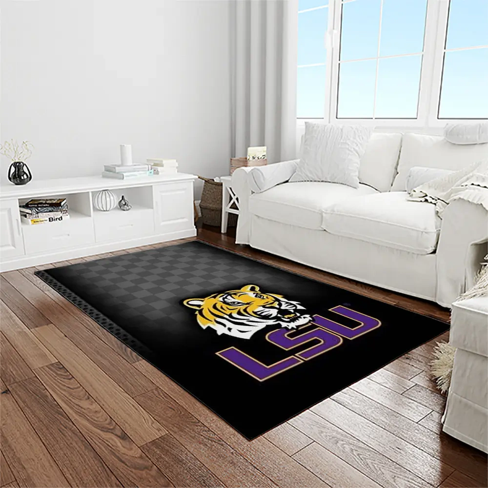 LSU Tigers Rug, NCAA Team Rectangular Living Room Area Rug, Gift for Sports Fans 1310150990